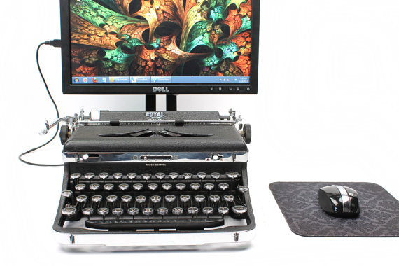 Type Writer Usb USB Typewriter ~ USB Typewriter (Royal Deluxe with Chrome Accents)