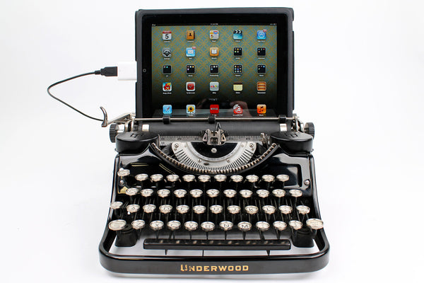 Typewriter Computer Keyboard / iPad Stand (Gold-Leaf Model)